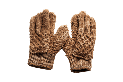 Brown Knitted Gloves png