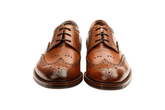 Brown Leather Brogue Shoes png