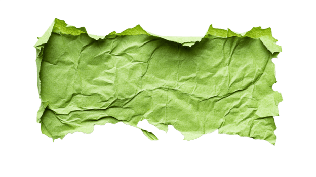 Green adhesive paper isolated on transparent background png