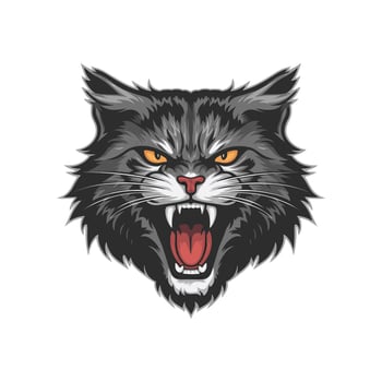 cat roar logo design illustration vector