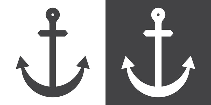 Anchor icon Thin line illustration set vector