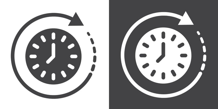 Duration icon Thin line illustration set vector