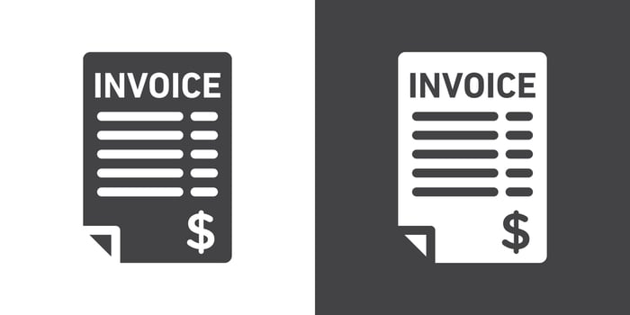 Invoice icon Thin line illustration set vector