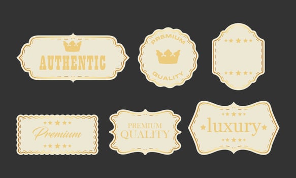 Vintage Gold Premium Quality Labels vector