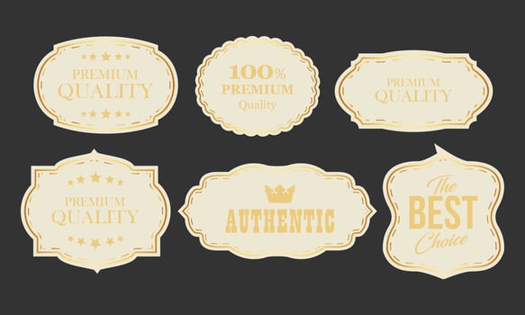 Vintage Gold Premium Quality Labels vector