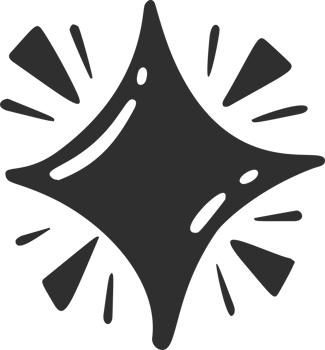 Star icon with glitter and sparkles. Shiny magic hand drawn element. Retro decoration. Cartoon doodle pictogram. png