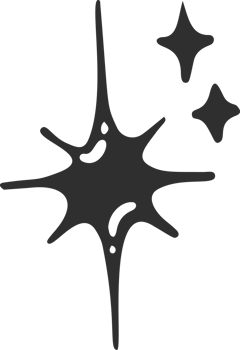 Star icon with glitter and sparkles. Shiny magic hand drawn element. Retro decoration. Cartoon doodle pictogram. png