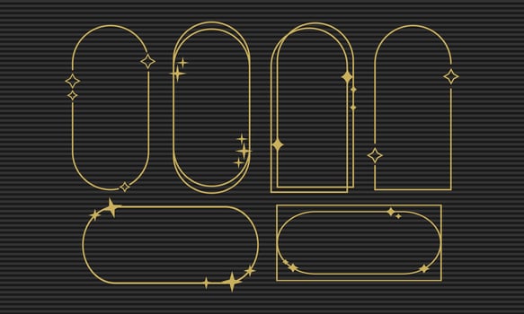 Elegant Golden Geometric Frame Collection vector