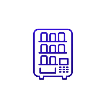 vending machine icon on white, line vector