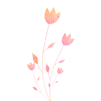 Glittery Pink and Orange Tulips on a Transparent Background png