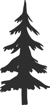 Graceful pine tree silhouette vector