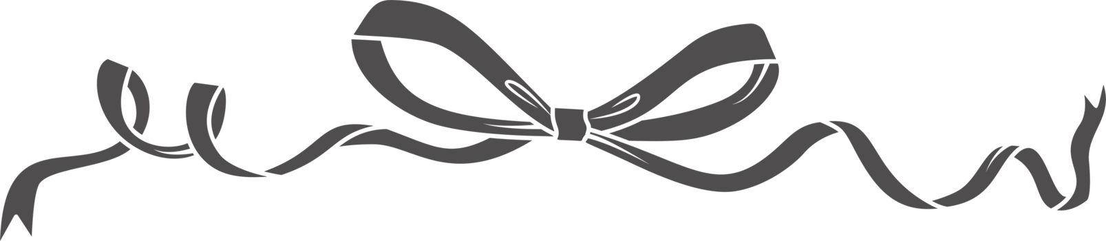 Ribbon bow with knot for gift and hair. Icon and doodle black silhouette. Hand drawn flat design for birthday and Christmas holidays presents decoration. Fashion accessory. png