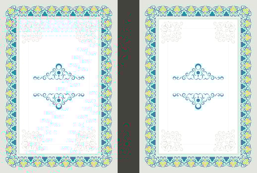 Ornamental book cover design template vector