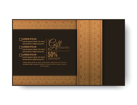 Luxury gold gift voucher template vector