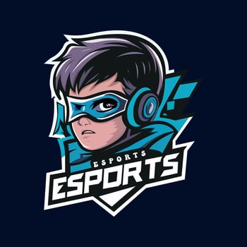 strong boy mask esports logo illustration vector