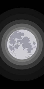 Mountain view and moon with gradation and landscape vector