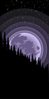 Moon view in the night vector