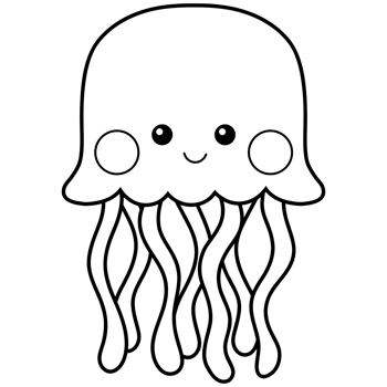 Cute jellyfish doodle png