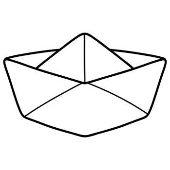 Paper boat doodle png