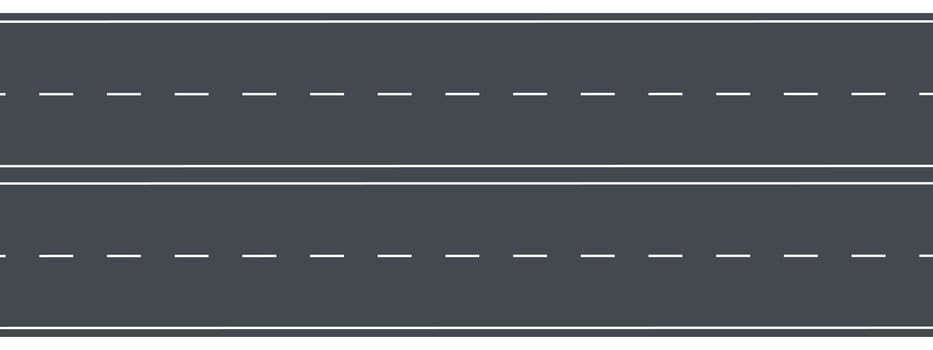 Road highway marking elements. Grey road, white line. illustration vector