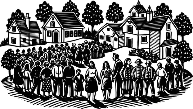Artwork of community vector