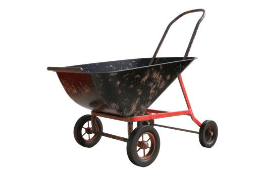 Wheelbarrow isolated on transparent background. png
