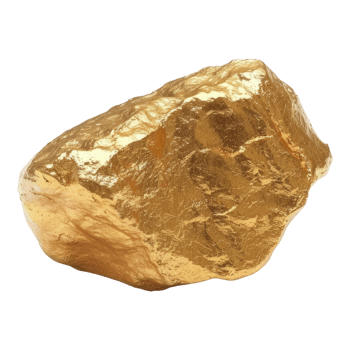 Gold nugget on transparent background png