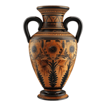 Ancient Greek vase isolated on transparent background. png