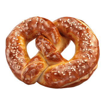 Bavarian pretzel isolated on transparent background. png