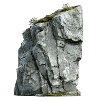 Rock with Moss on Transparent background AI-Generative png