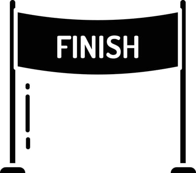 Finish solid glyph illustration vector