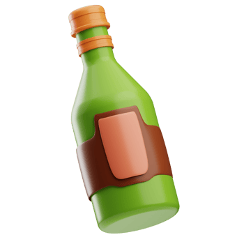 Beer Bottle oktoberfest object illustration 3D png