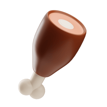Meat Leg oktoberfest object illustration 3D png