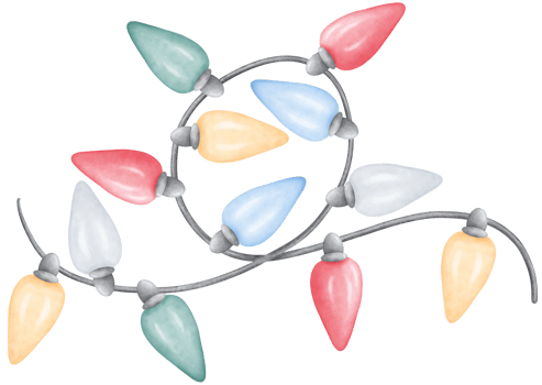 A beautiful hand drawn watercolor light illustration with a gentle glow. png