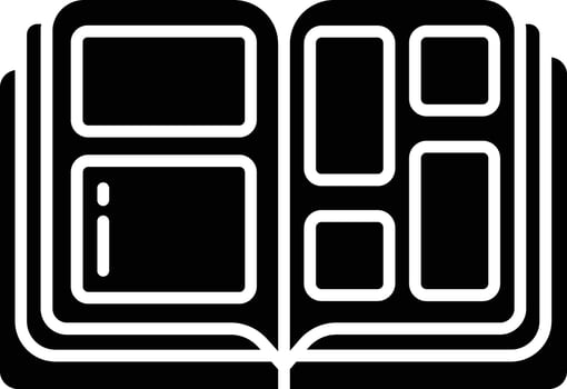 Album solid glyph illustration vector