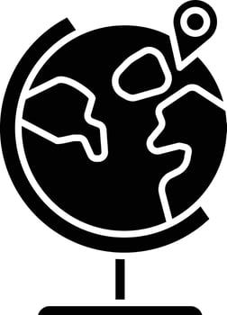 Globe solid glyph illustration vector