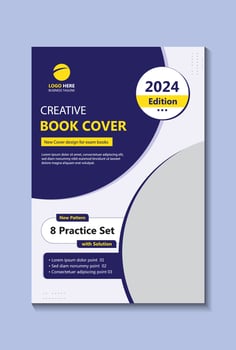 Exam book cover design , Business-related book cover design 2024, Poster design, Flyer, Magazine vector