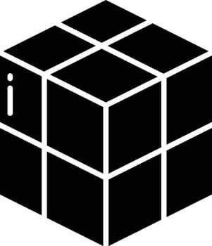 Rubik solid glyph illustration vector