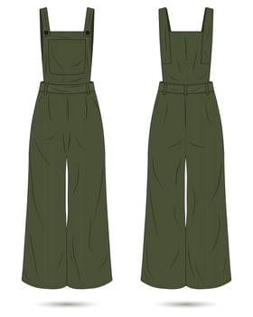 Women's denim overall mockup vector