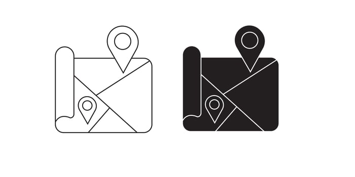 Set of map pin location icons. Template for colored icons for location pins. Web placement symbols and navigation isolated on a white background. vector