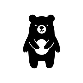 A black bear with a ball in its hand vector
