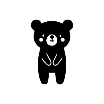 A black bear with a white face on a white background vector