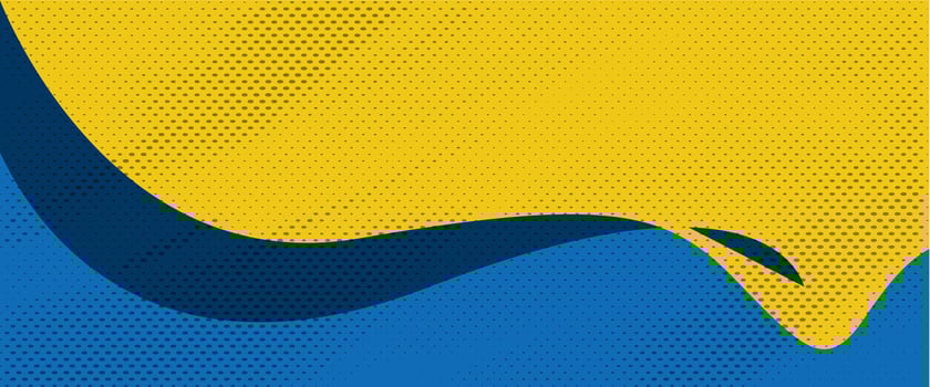 A blue and yellow wave on a blue background vector