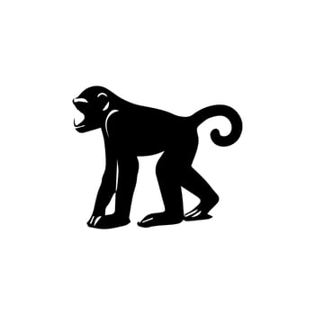 A black and white logo of a monkey vector