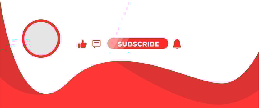 A red and white background with a red wave vector
