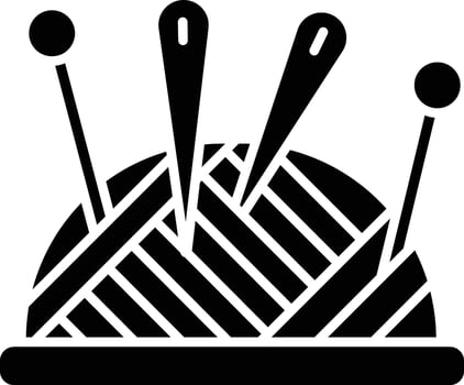 Needle quilting solid glyph illustration vector