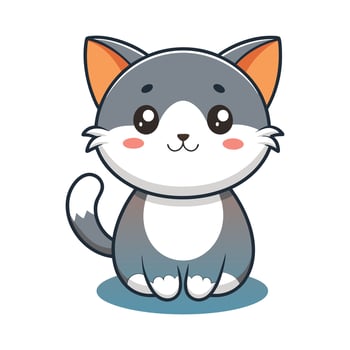 Colorful Cute Cat cartoon character vector