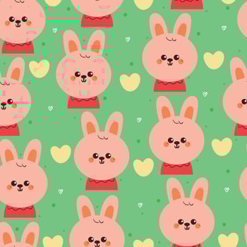 seamless pattern cartoon bunny. cute animal wallpaper for fabric print, gift wrap paper vector
