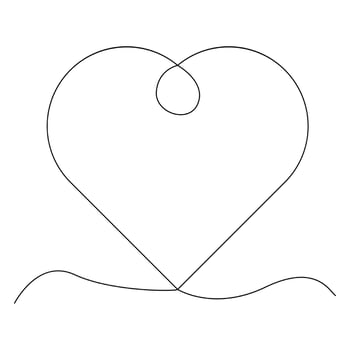Continuous heart line drawing Fancy minimalist illustration, heart doodle line art drawing. love doodle. vector