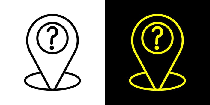 Question mark location map icon design. Map target pointer. vector